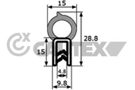 CAUTEX 011002 - PERFIL CONTORNO MALETERO(ALMA METALICA)