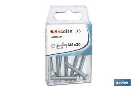 COFAN 00080430AU - BLISTER DE 8 UDS.DIN-933 M-4X30 ZINC VENTA UNITARIA