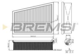  FA0580 - AIR FILTER MERCEDES-BENZ, RENAULT