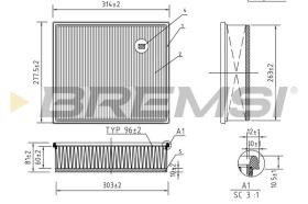  FA1253 - AIR FILTER MERCEDES-BENZ, VW