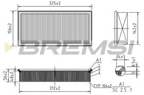  FA1264 - AIR FILTER FIAT, PEUGEOT, CITROEN