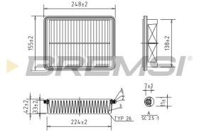  FA1967 - AIR FILTER TOYOTA, DAIHATSU