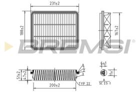  FA1970 - AIR FILTER MAZDA, MITSUBISHI