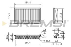  FA2410 - AIR FILTER PIAGGIO, LIGIER, MICROCAR